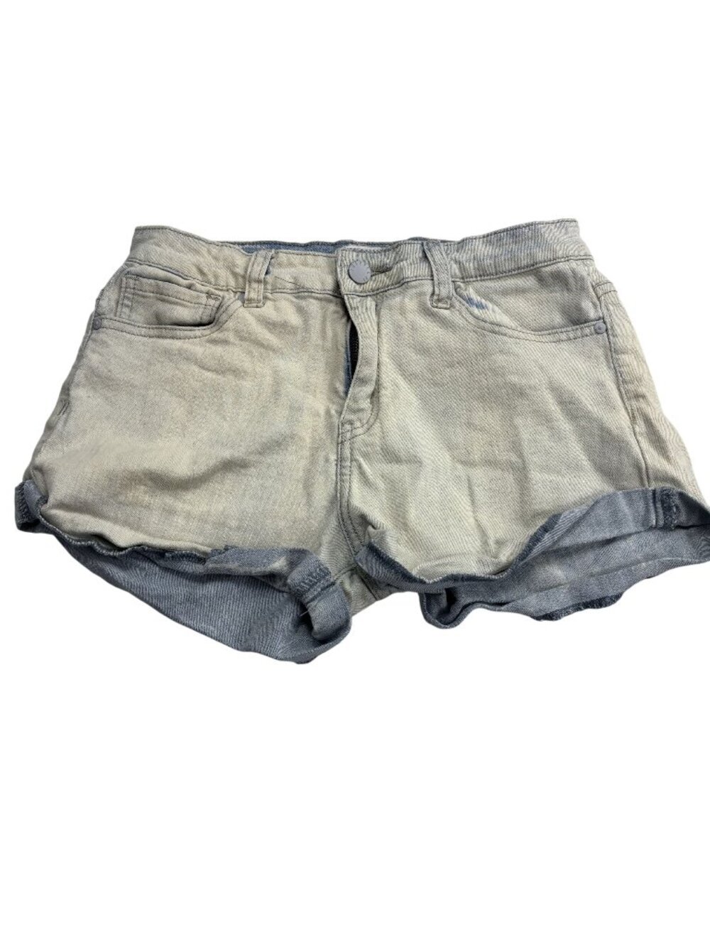 Forever 21 Womens Light Wash Denim Shorts Size 26 Raw Hem Casual Summer Style